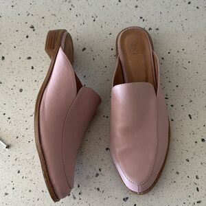 J. Jill Women’s Pink Leather Loafers Slip On Shoes Mules Minimalist Sleek Sz 9.5